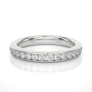 1 Ct Round Cut Channel Set Diamond Eternity Wedding Band In Yellow Gold