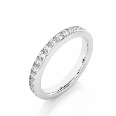 1Ct Round Channel Set Lab Diamond Eternity Wedding Band White Gold