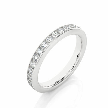1Ct Round Cut Channel Set Diamond Eternity Wedding Band In White Gold