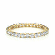 1.15 Ct Round Cut Pave Set Lab Diamond Eternity Wedding Band In White Gold Yellow