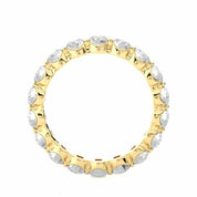 2 Carat Round Cut Bar Set Diamond Eternity Band In Yellow Gold