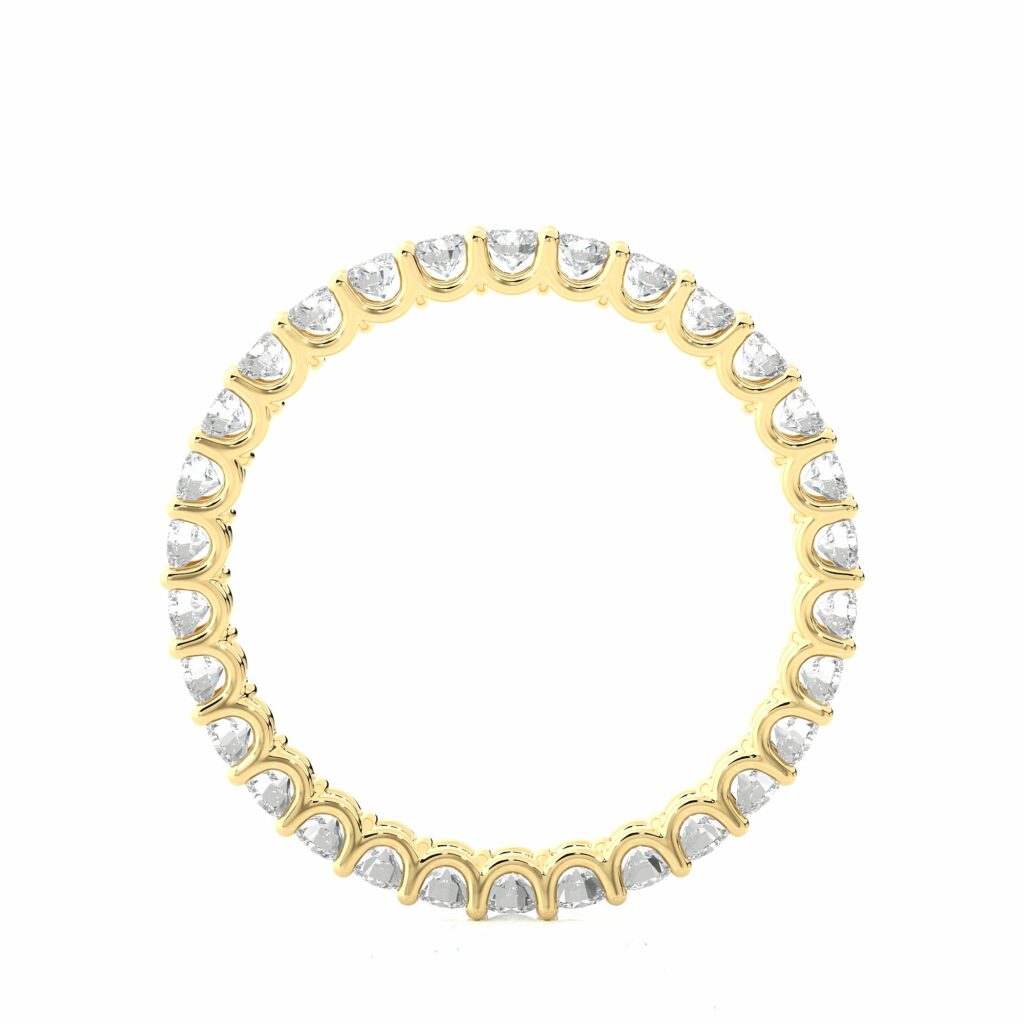 1.05 Ct Round Cut Shared Prong Diamond Eternity Band In Yellow Gold