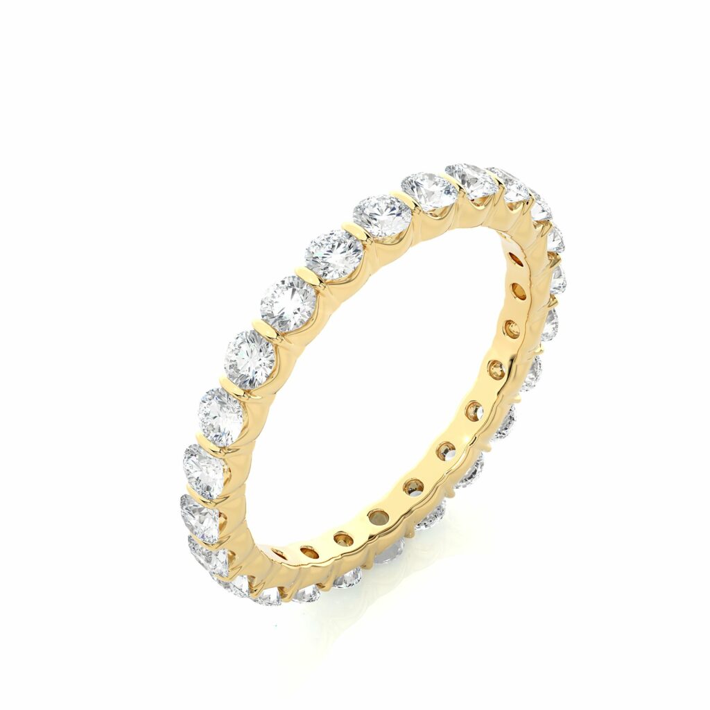 1.10 Ct Round Bar Set Lab Diamond Eternity Wedding Band