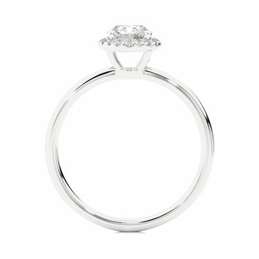 0.50 Ct Round Engagement Ring With Halo Setting White Gold