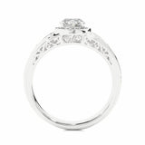 1 Carat Round Cut Vintage Halo Prong Setting Diamond Ring In White Gold