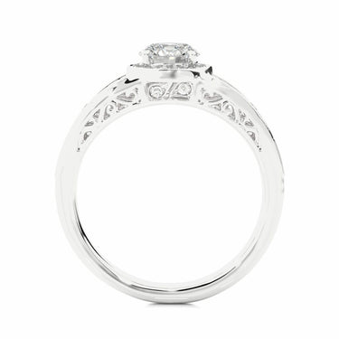 1 Carat Round Cut Vintage Halo Prong Setting Diamond Ring In White Gold