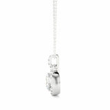 1.5 Carat Round Cut Halo Prong Setting Lab Diamond Pendant In White Gold