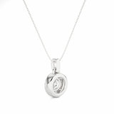 1.5 Carat Round Cut Halo Prong Setting Lab Diamond Pendant In White Gold