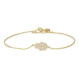 0.83 Carat  Pave Setting Hamsa Hand Sign Diamond Bracelet