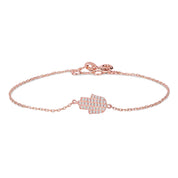 0.83 Carat Pave Setting Hamsa Hand Sign Diamond Bracelet 18K Rose Gold Natural Diamond