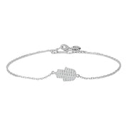 0.83 Carat Pave Setting Hamsa Hand Sign Diamond Bracelet 950 Platinum Natural Diamond