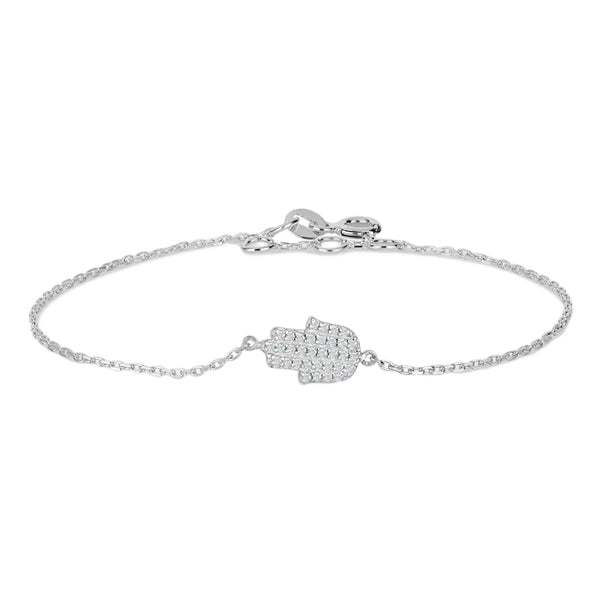 0.83 Carat Pave Setting Hamsa Hand Sign Diamond Bracelet 950 Platinum Natural Diamond