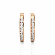 0.52 Ct Round Cut Bezel Setting Diamond Earrings In Yellow Gold 18K Rose Gold Natural Diamond