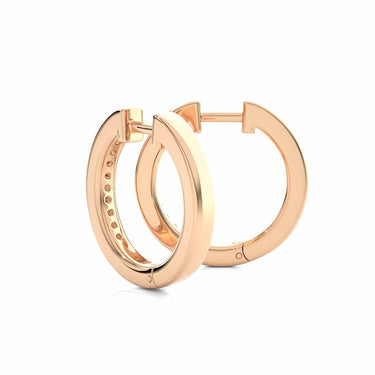 1 Carat Round Diamond Hoop Earrings in Rose Gold