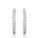 0.80 Carat Prong Setting J-Hoop Diamond Earrings In Yellow Gold