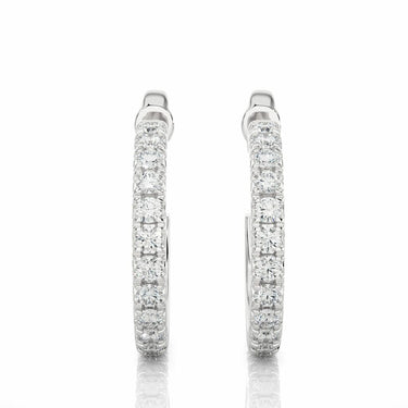 0.70 Carat J-Hoop Diamond Earrings White Gold