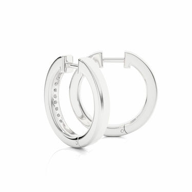 1 Carat Round Cut Channel Set Diamond Hoop Earrings In White Gold
