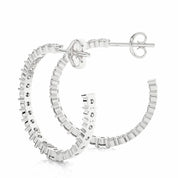 2.06 Carat Round Cut Prong Setting Diamond Hoop Earrings In White Gold