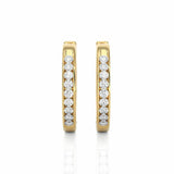0.52 Ct Round Cut Bezel Setting Diamond Earrings In Yellow Gold