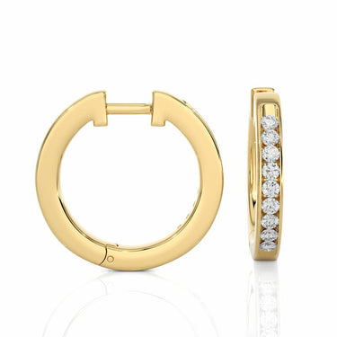 0.40 Ct Round Cut Bezel Setting Diamond Earrings In Yellow Gold