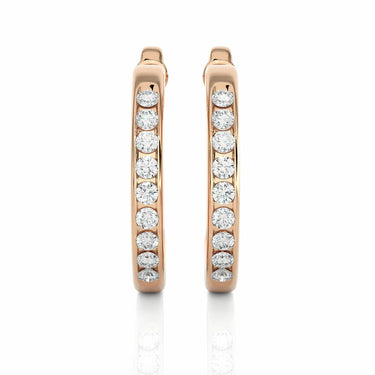 0.45 Carat Diamond Hoop Earrings For Women In Rose Gold