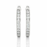 0.45 Carat Round Cut Channel Setting Diamond Hoop Earrings