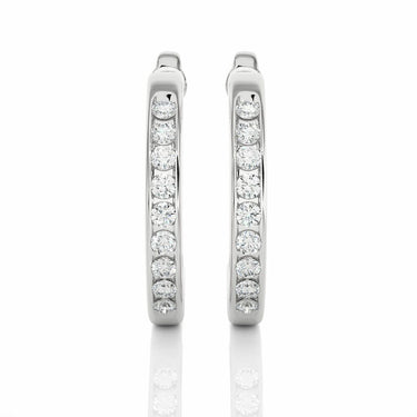 0.45 Carat Lab Diamond Hoop Earrings For Women In White Gold