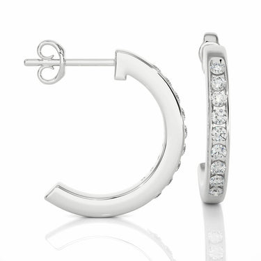 0.45 Carat Round Cut Channel Setting Diamond Hoop Earrings