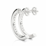 0.45 Carat Round Cut Channel Setting Diamond Hoop Earrings