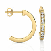 0.58 Carat Round Cut Channel Setting Diamond Hoop Earrings