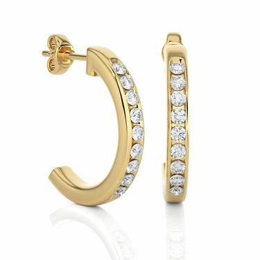 Cute Diamond Hoop Earrings for Women in Yellow Gold (0.45 Ct)