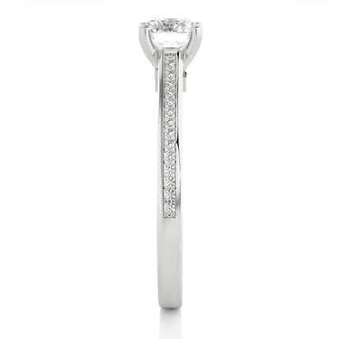 Bague de fiançailles solitaire diamant cultivé en laboratoire taille ronde 0,75 ct en or blanc 