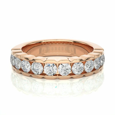 1 Ct Channel Setting Lab Diamond Wedding Band In Rose Gold