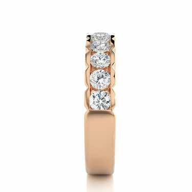 1 Ct Channel Setting Lab Diamond Wedding Band In Rose Gold