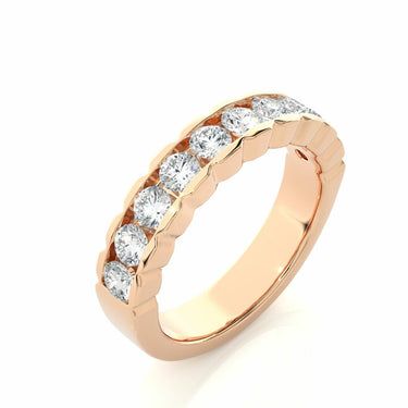 1 Ct Channel Setting Lab Diamond Wedding Band In Rose Gold