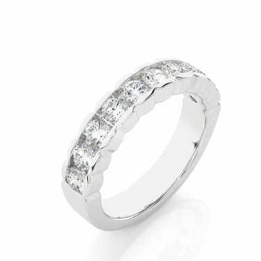 1 Ct Channel Setting Lab Diamond Wedding Band In White Gold