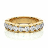 1 Ct Channel Setting Lab Diamond Wedding Band In Yellow Gold