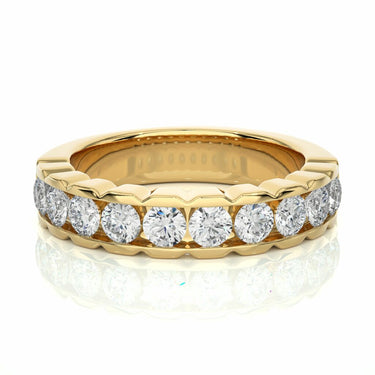 1 Ct Channel Setting Lab Diamond Wedding Band In Yellow Gold