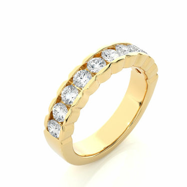 1 Ct Channel Setting Lab Diamond Wedding Band In Yellow Gold