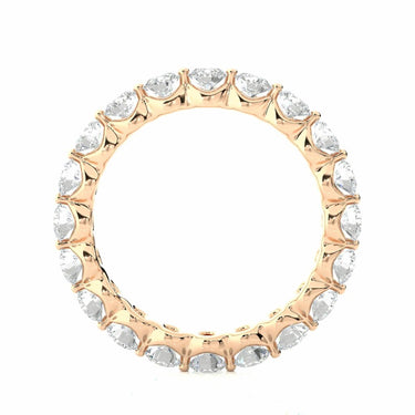 2.00 Carat Round Cut Bar Setting Diamond Eternity Band In Rose Gold