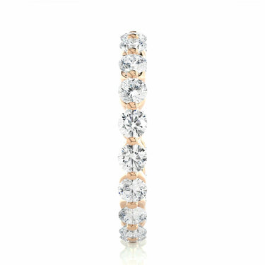 2.00 Carat Round Cut Bar Setting Diamond Eternity Band In Rose Gold