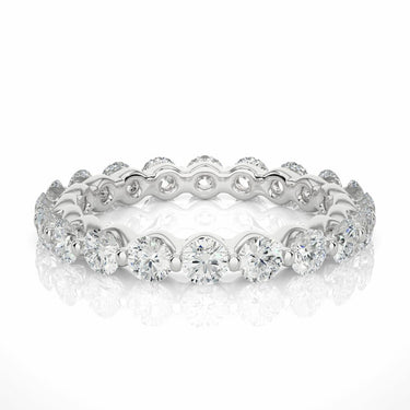2.00 Carat Round Diamond Bar Prong Eternity Band In White Gold