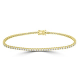 2 Ct Round Shaped Prong Setting Tennis Diamond Bracelet In Yellow Gold