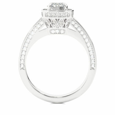 1.40 Ct Double Halo Round Lab Diamond Engagement Ring White Gold