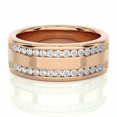 0.50 Carat Double Raw Channel Setting Diamond Band In Rose Gold