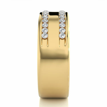 Bande de diamants sertis double canal brut de 0,50 carat en or jaune 