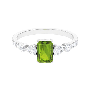 Bague de fiançailles avec péridot émeraude de 3 carats