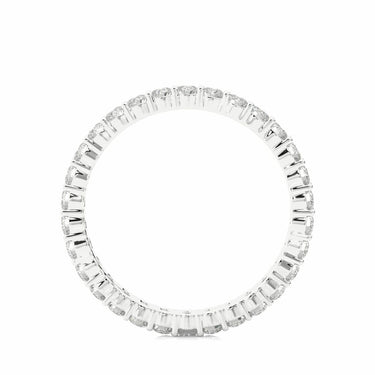 Alliance d'éternité avec diamants de laboratoire sertis pavés ronds de 0,90 ct en or blanc 