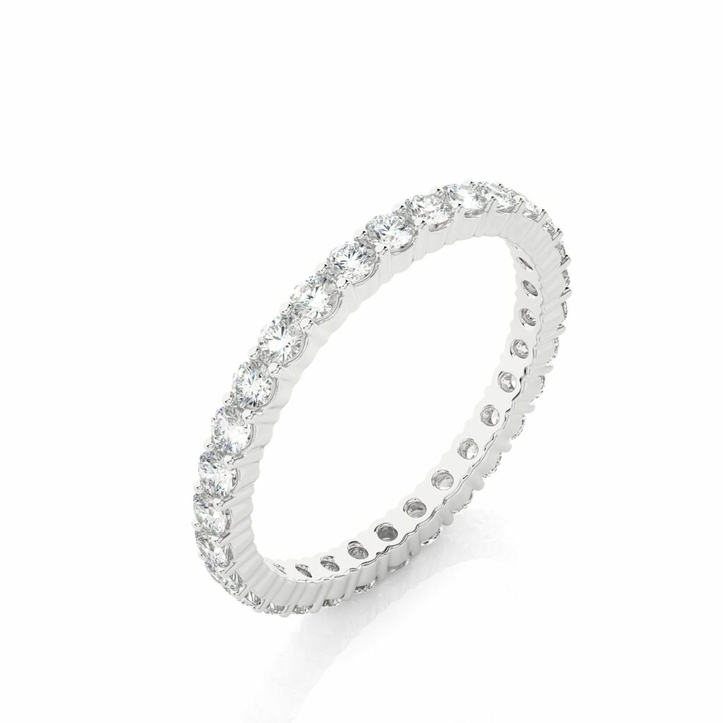 1.05 Ct Round Cut Prong Set Lab Diamond Eternity Wedding Band Eternity Wedding Rings