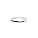 0.30 Ct Round Cut Bar Setting Black Diamond Eternity Band In White Gold